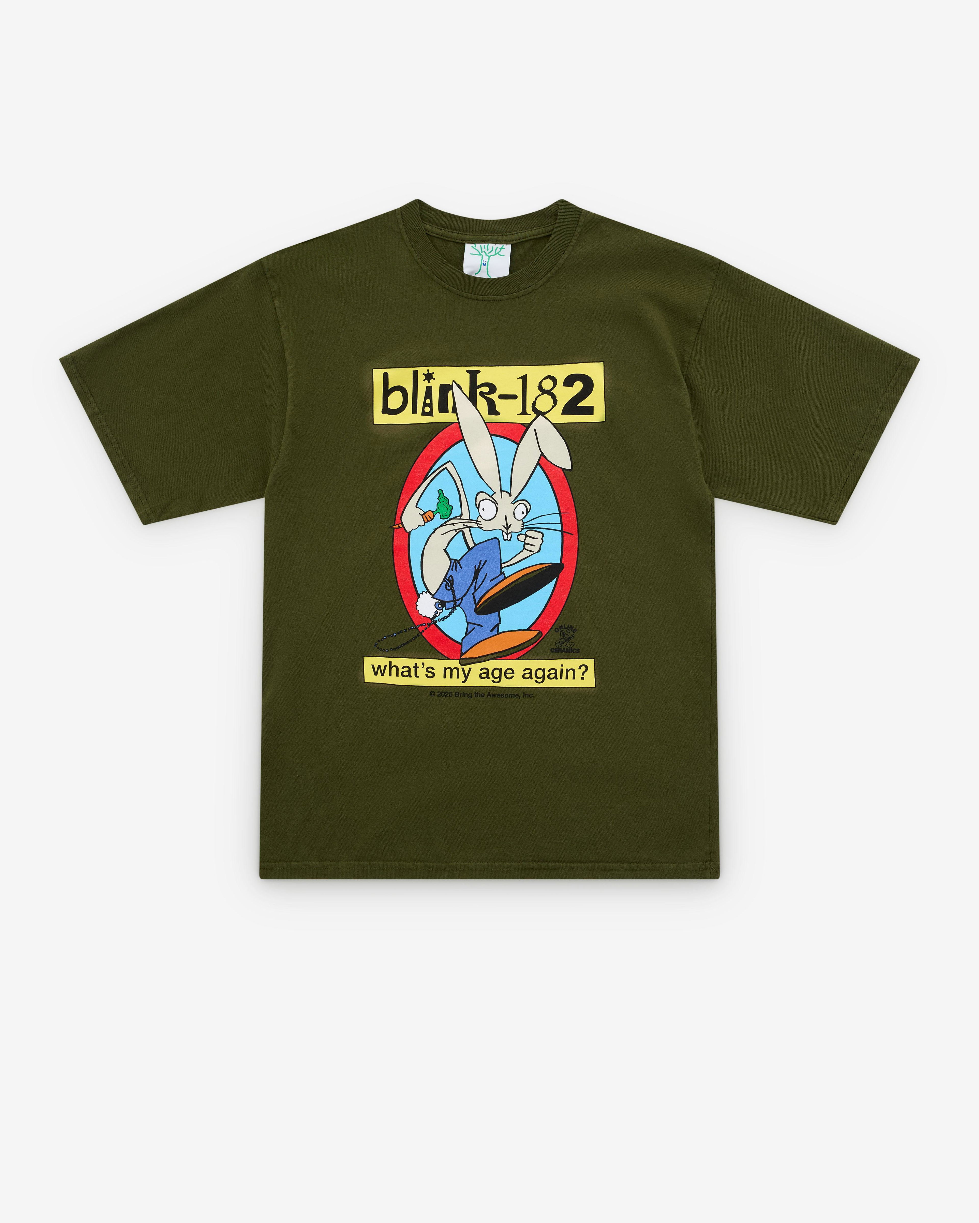 Online Ceramics - Men's Blink 182 Whats My Age Again? T-Shirt - (Green) by ONLINE CERAMICS