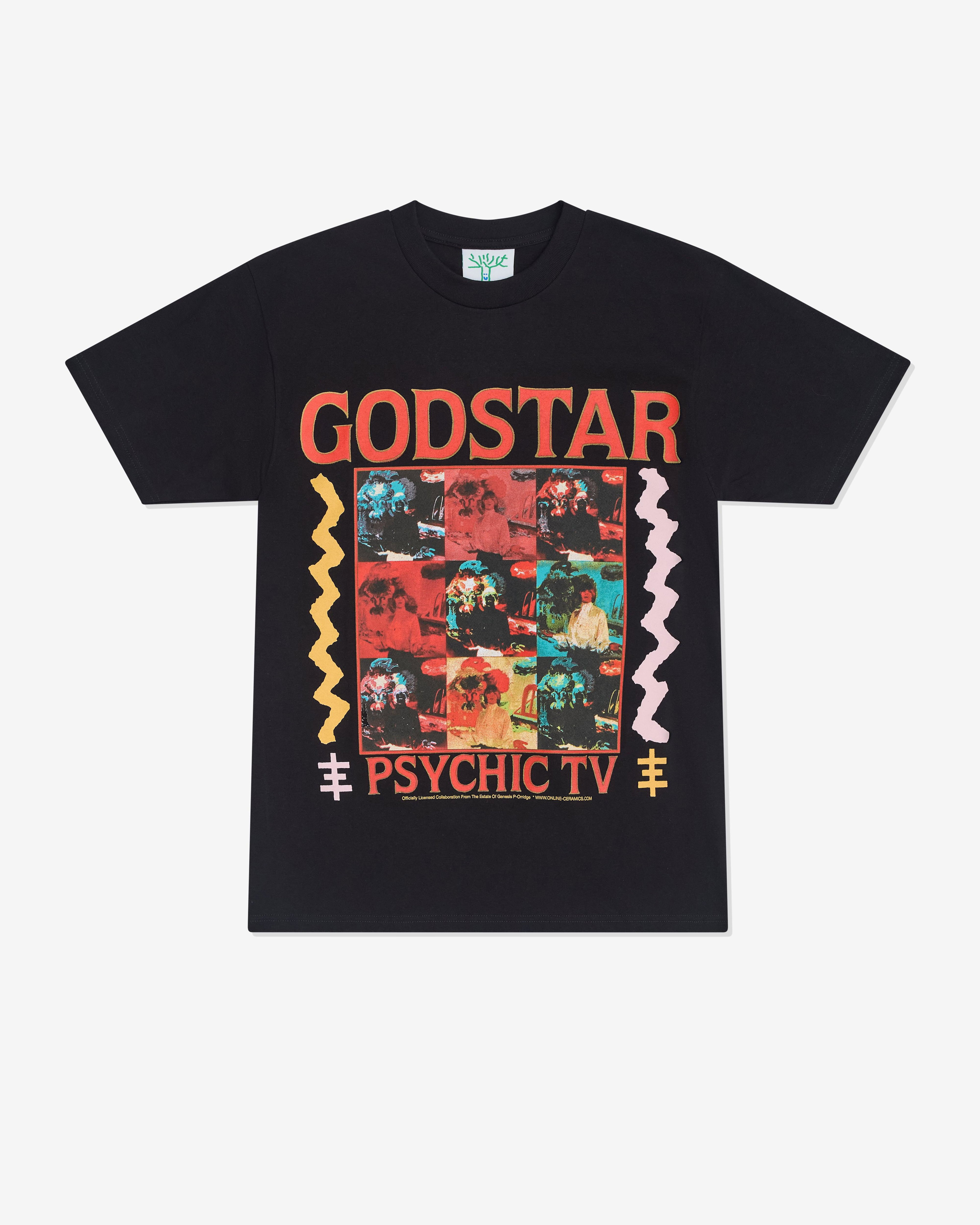 Online Ceramics - Men's Genesis P-Orridge Godstar T-Shirt - (Black) by ONLINE CERAMICS