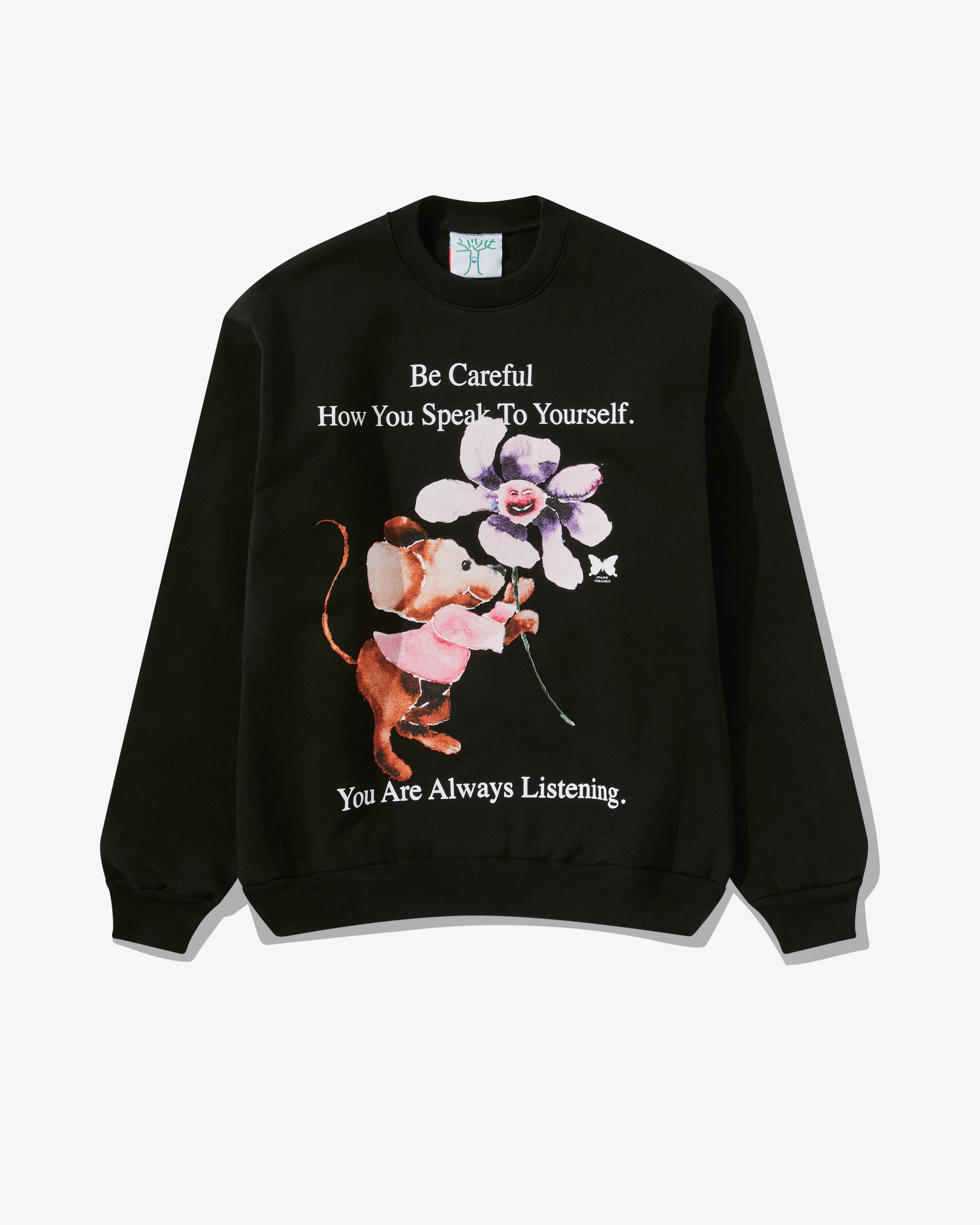 Online Ceramics - Men’s You Are Always Listening Sweat - (Off Black) by ONLINE CERAMICS