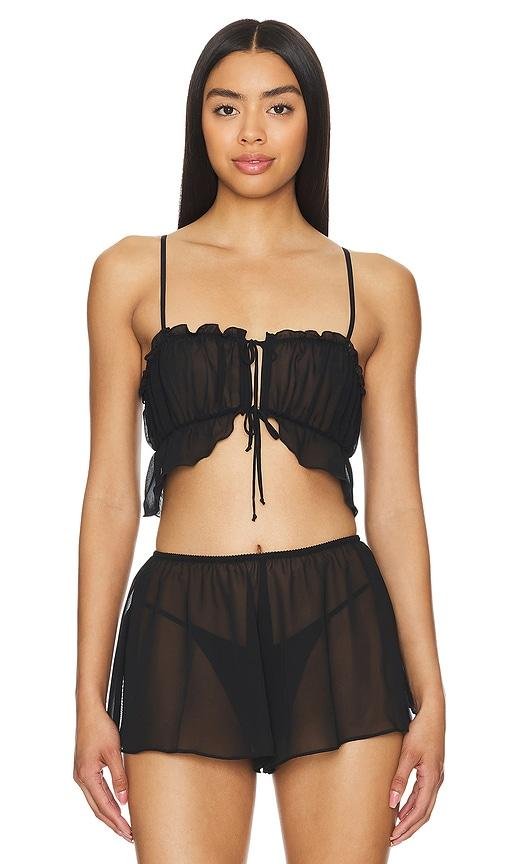 Only Hearts Chiffon Petal Bralette in Black by ONLY HEARTS