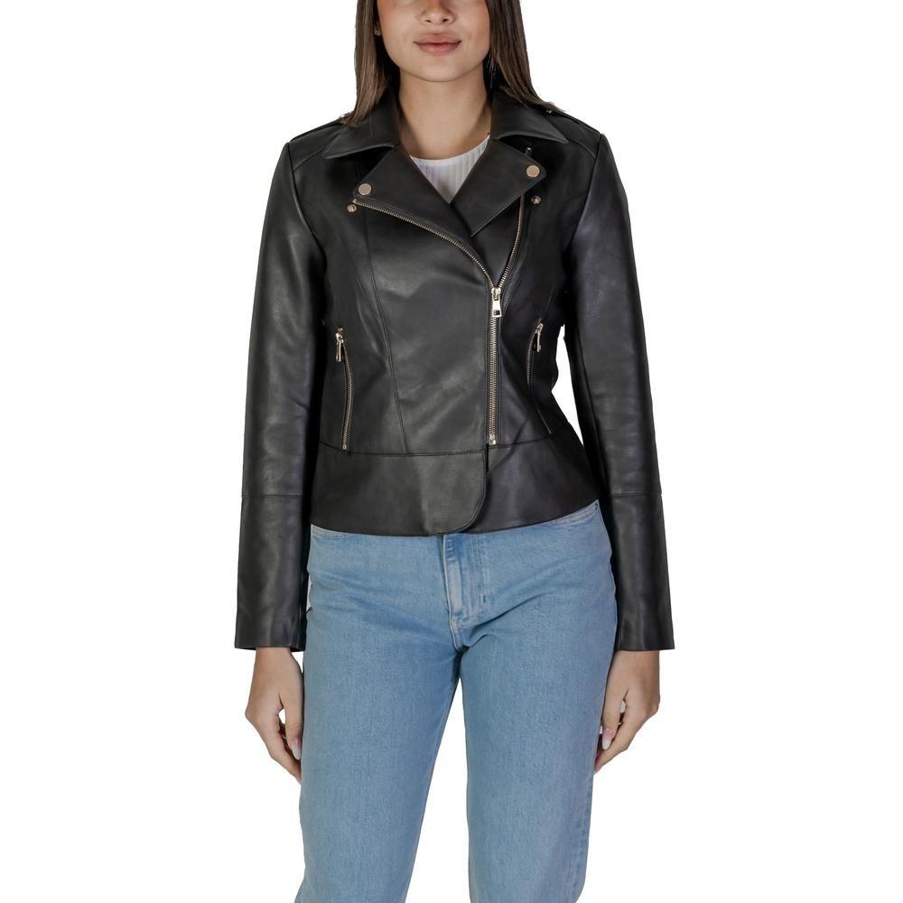 Moto Jacket Black Leather Look Wo Blazers by ONLY