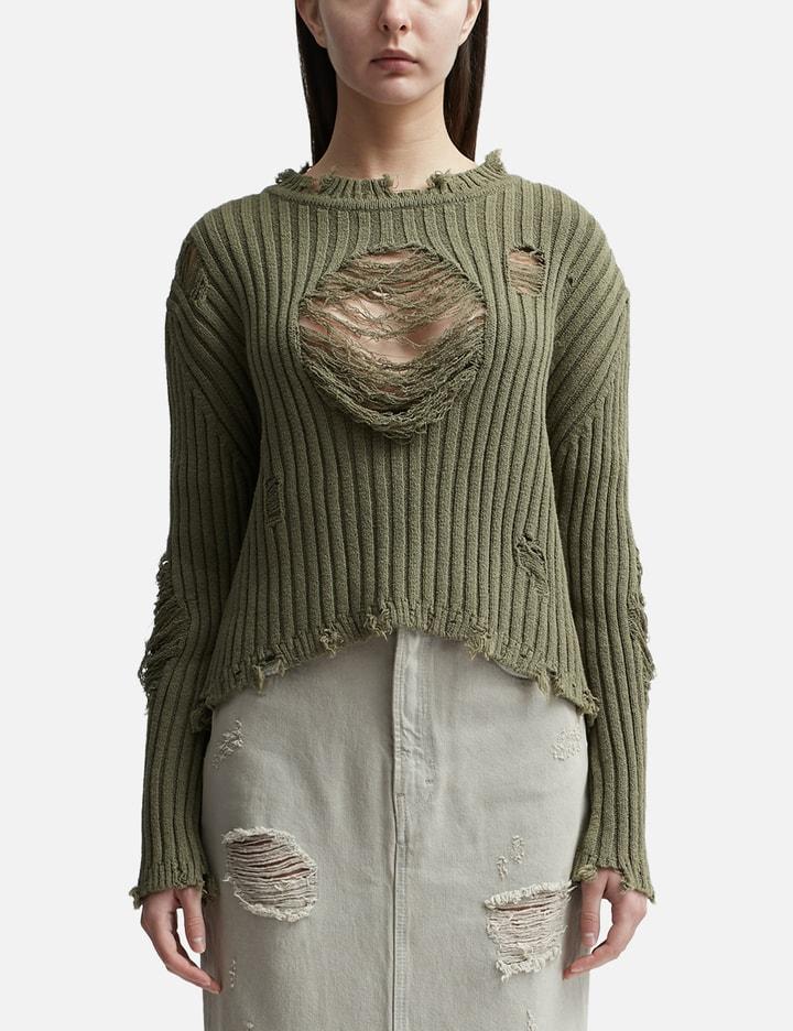 DAMAGED HEART SWEATER by OPEN YY