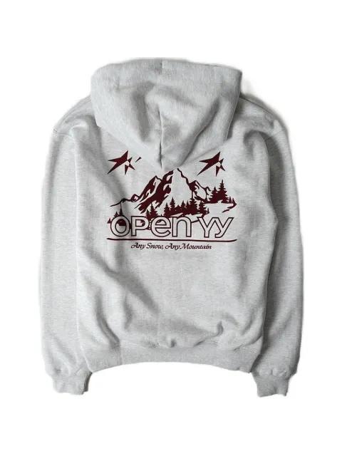 Mountain graphic-print hoodie by OPEN YY