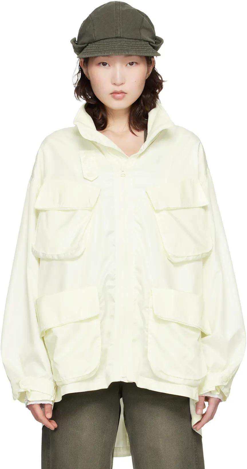 Yellow Cargo Pocket Wind Jacket by OPEN YY