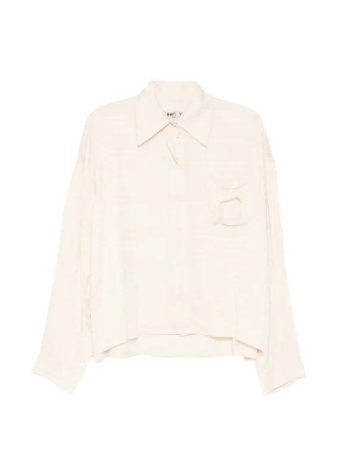 checked bead-pockets shirt by OPEN YY