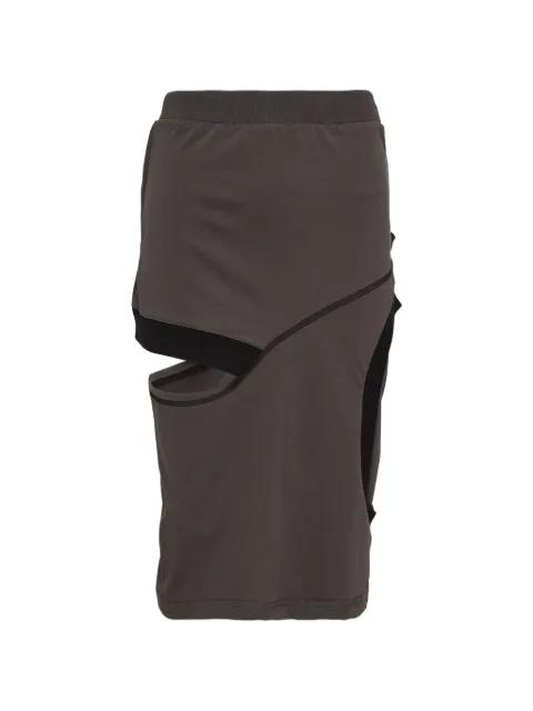 color-block cutout midi skirt by OPEN YY