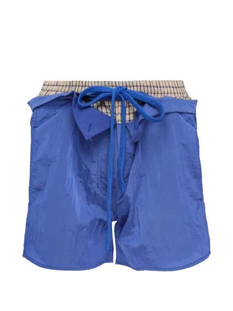 color-block layered shorts by OPEN YY