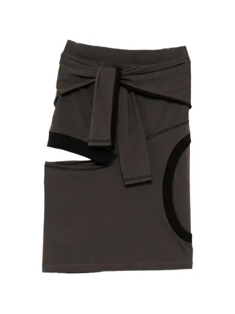 cut-out colour-block midi skirt by OPEN YY