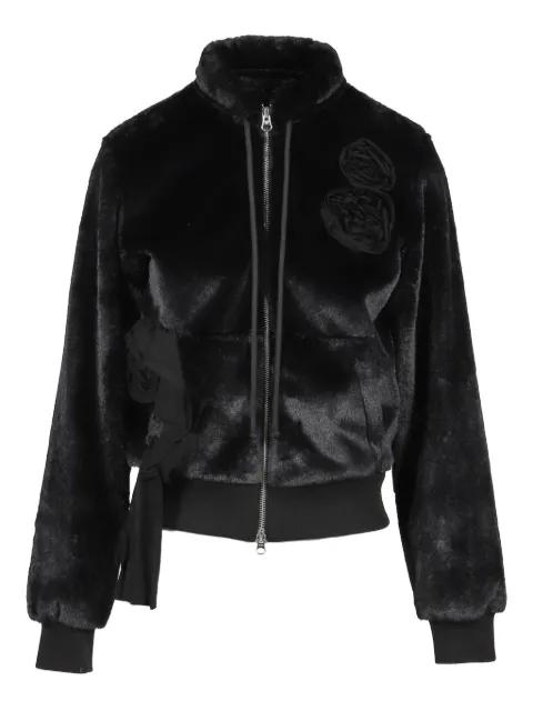 floral appliqué jacket by OPEN YY