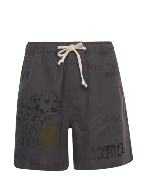graphic-print shorts by OPEN YY