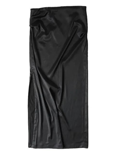 logo-print side-zip skirt by OPEN YY