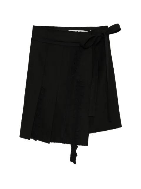 pleated wrapped mini skirt by OPEN YY