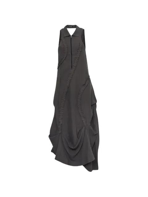 ruffle-trimmed maxi dress by OPEN YY