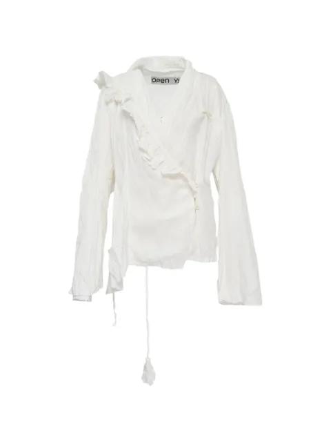 unbalanced ruffled blouse by OPEN YY