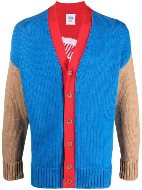 colour-block logo cardigan by OPENING CEREMONY