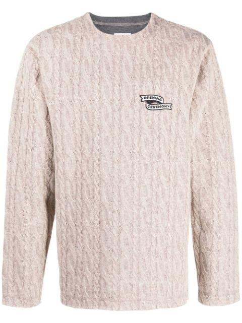 embroidered-logo cable-knit jumper by OPENING CEREMONY