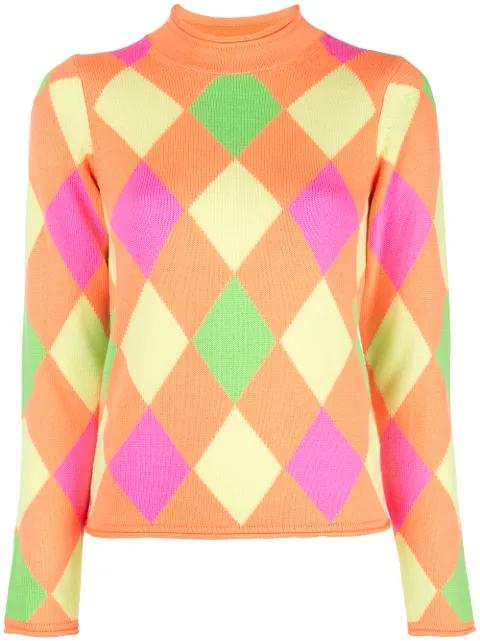 patterned mock neck pullover by OPENING CEREMONY
