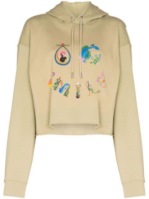 smile-print cropped hoodie by OPENING CEREMONY
