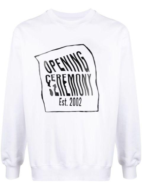 warped-logo cotton sweatshirt by OPENING CEREMONY