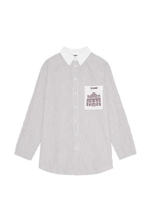 striped logo-detail shirt by OPERASPORT