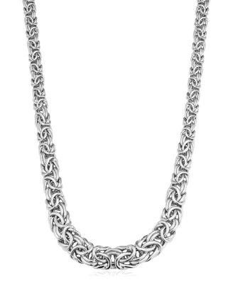 Sterling Silver Byzantine Artisan Graduated Necklace by ORADINA