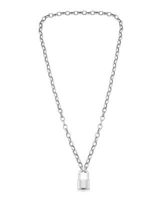 Sterling Silver Lock it Up Connector Clasp Necklace by ORADINA