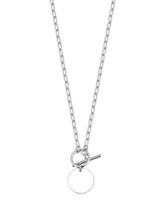 Sterling Silver Toggle Me Disc Pendant Necklace by ORADINA