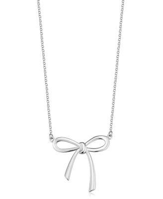 Sterling Silver Wrap Me Up Bow Pendant Necklace by ORADINA