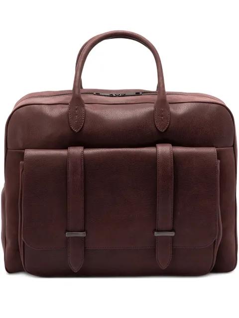 Jones Chevrette double-pocket leather holdall by ORCIANI