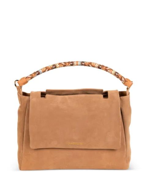 Sveva embroidered-handle suede shoulder bag by ORCIANI