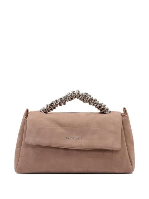 croc effect twisted handle tote bag by ORCIANI