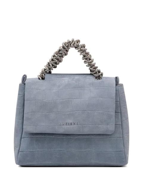crocodile-effect chain handle tote bag by ORCIANI