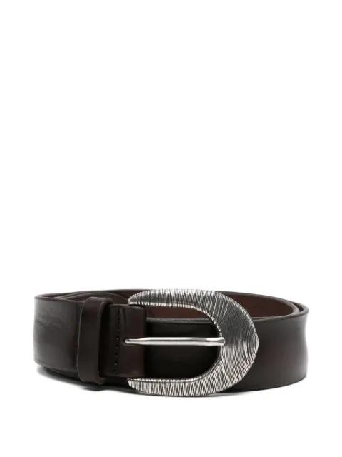 engraved-buckle leather belt by ORCIANI