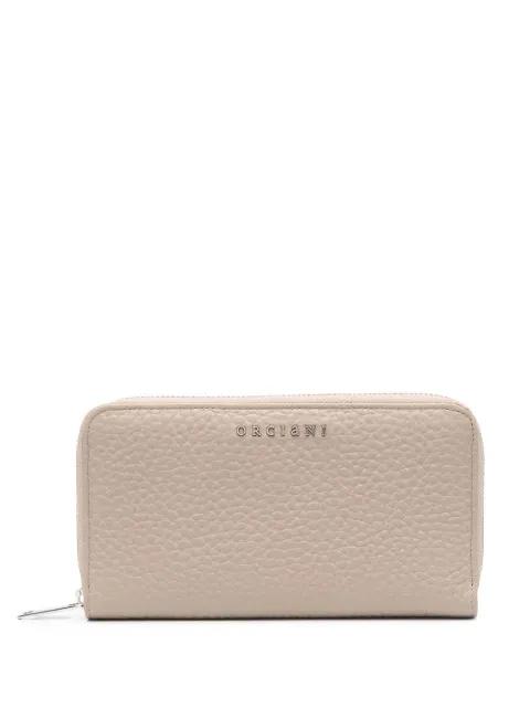 grained leather zip-around wallet by ORCIANI