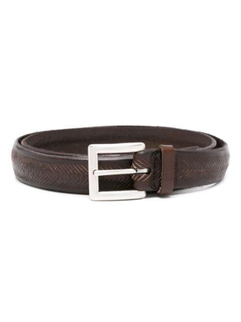 laser-cut leather belt by ORCIANI
