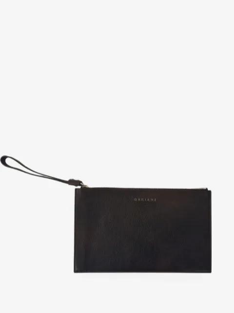 logo-plaque wristlet clutch bag by ORCIANI