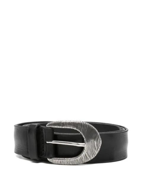 textured-buckle leather belt by ORCIANI