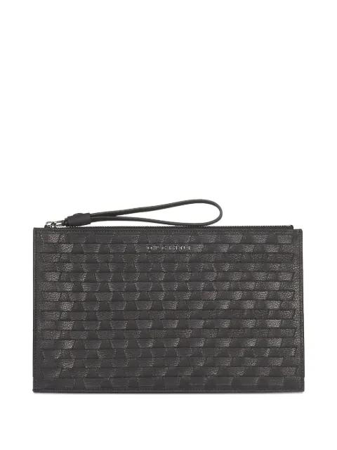 textured zipped clutch bag by ORCIANI