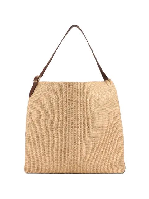 woven leather-trim tote bag by ORCIANI
