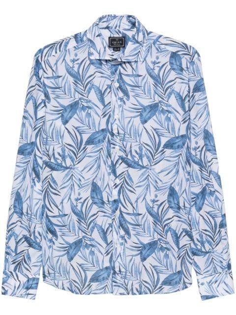 leaf-print cotton shirt by ORIAN
