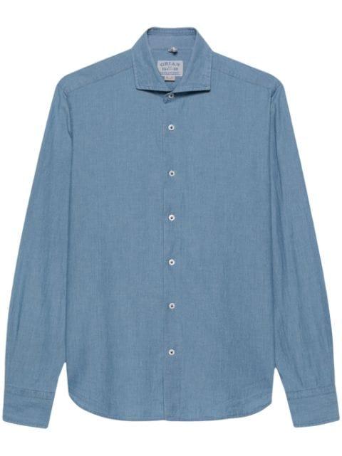 mélange-effect cotton shirt by ORIAN