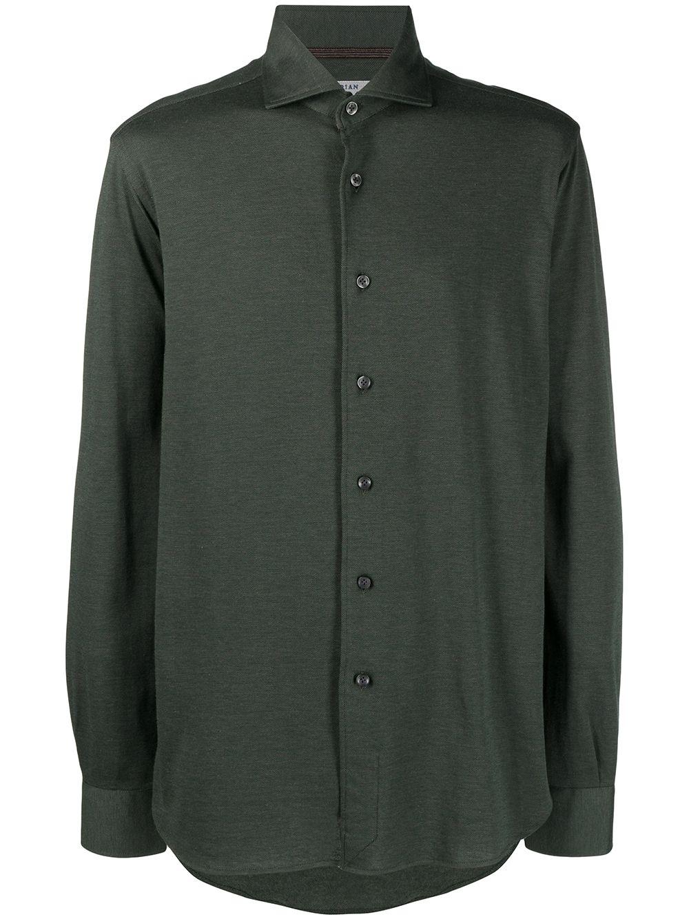spread collar piqué shirt by ORIAN