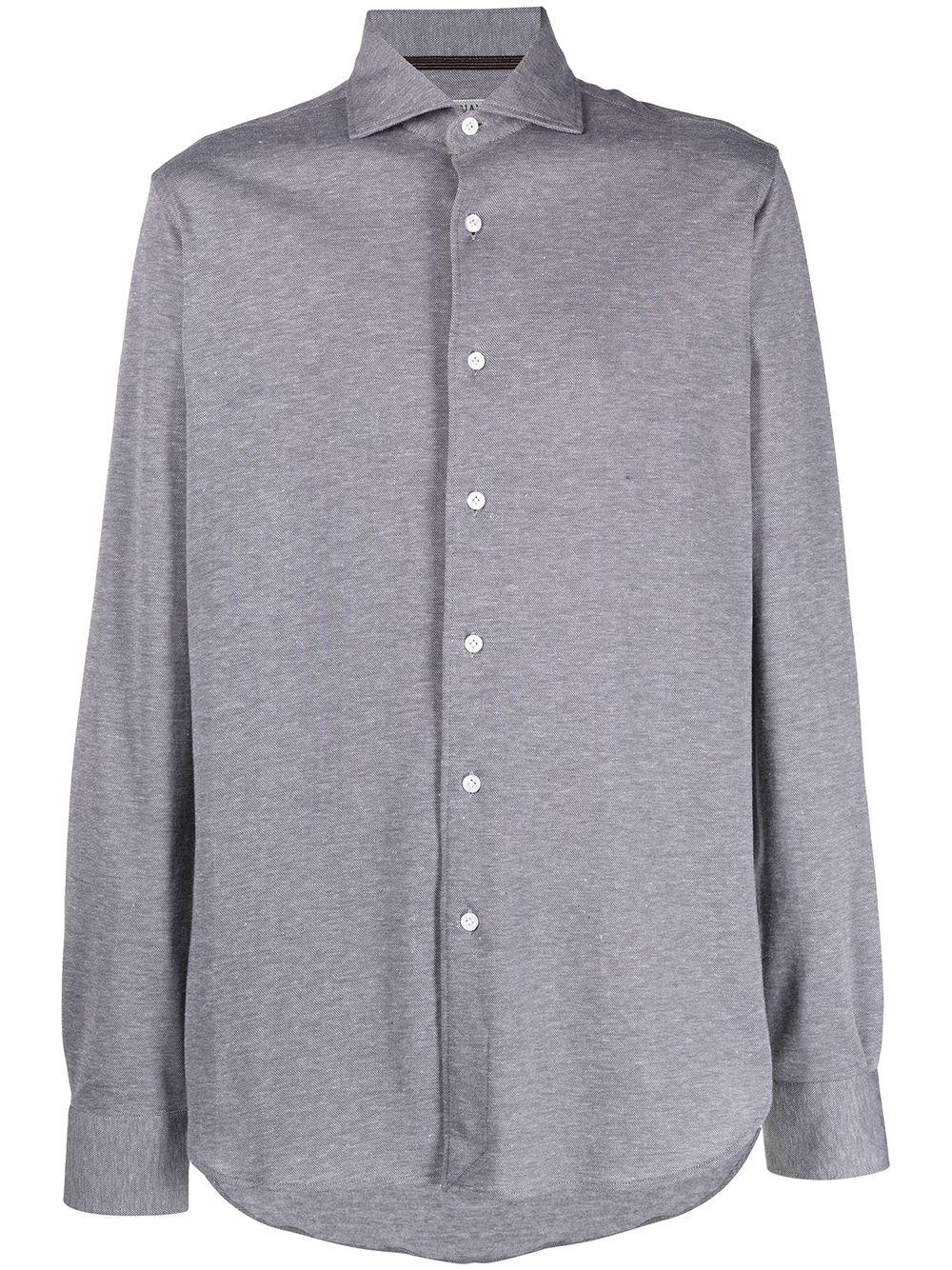 spread collar piqué shirt by ORIAN