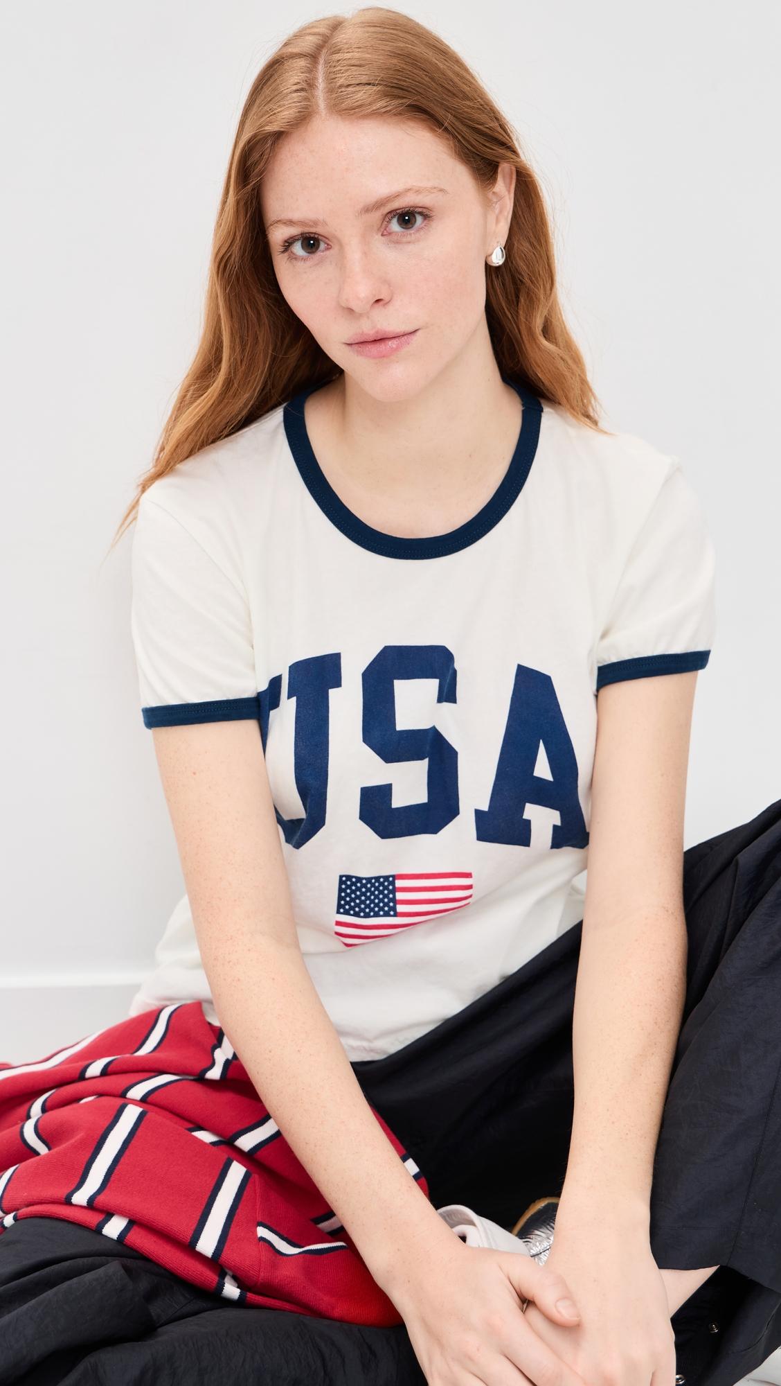 USA Flag Cotton Tee by ORIGINAL RETRO BRAND