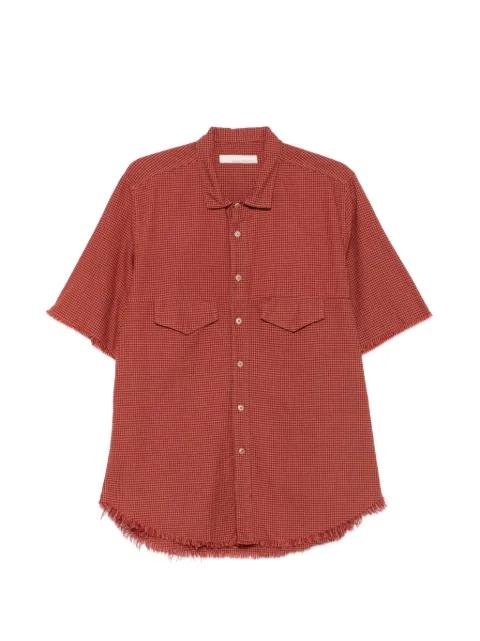 gingham-check frayed-edge shirt by ORIGINAL VINTAGE STYLE