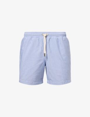 Boxer III Stripe Seersucker Mid-Length Swim Shorts by ORLEBAR BROWN