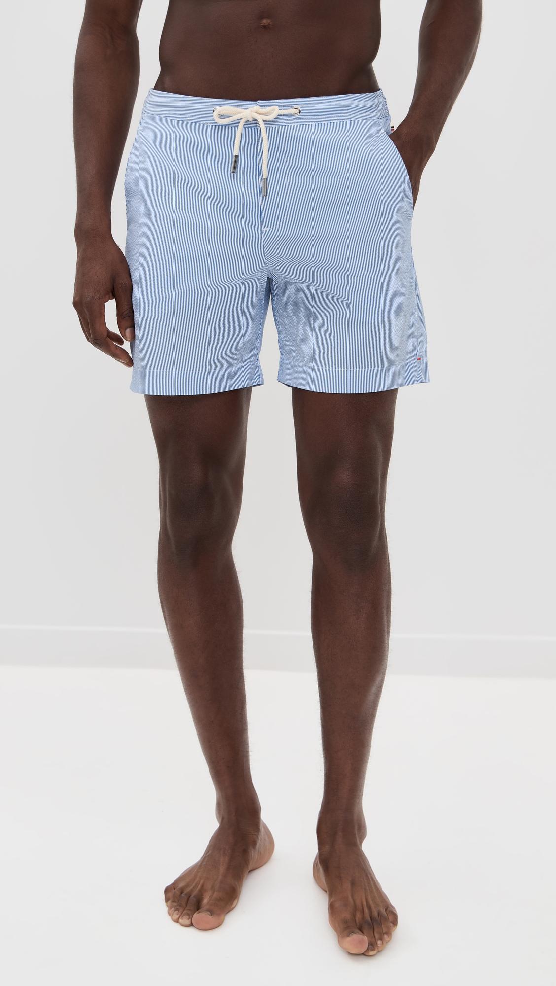 Bulldog Drawcord Seersucker Stripe Swim Shorts  6.25" by ORLEBAR BROWN