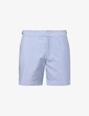 Bulldog Seersucker Stripe Mid-Length Swim Shorts by ORLEBAR BROWN