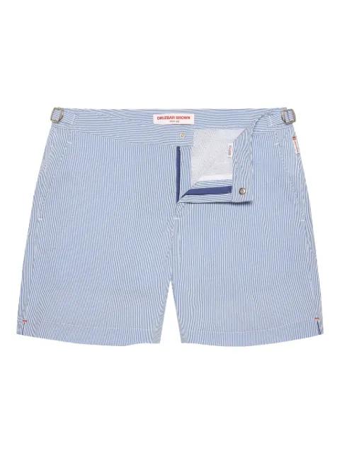 Bulldog stripe seersucker swim shorts by ORLEBAR BROWN
