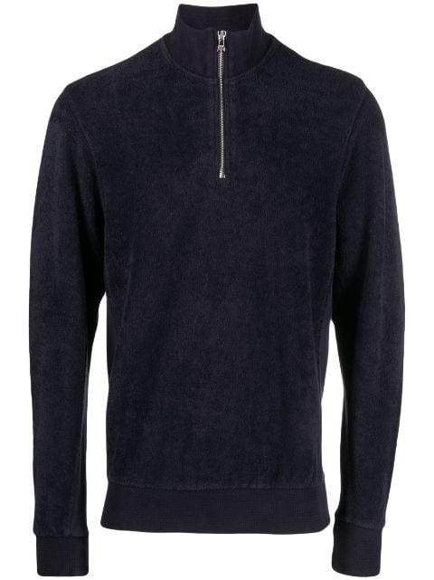 half-zip cotton sweater by ORLEBAR BROWN